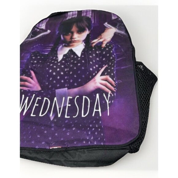 Wednesday Addams School Bag Kids Backpack Black Purple Gothic Girls Style - Picture 5 of 11